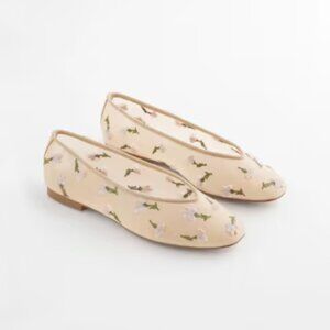 Orchid Embroidered Ballet Flats